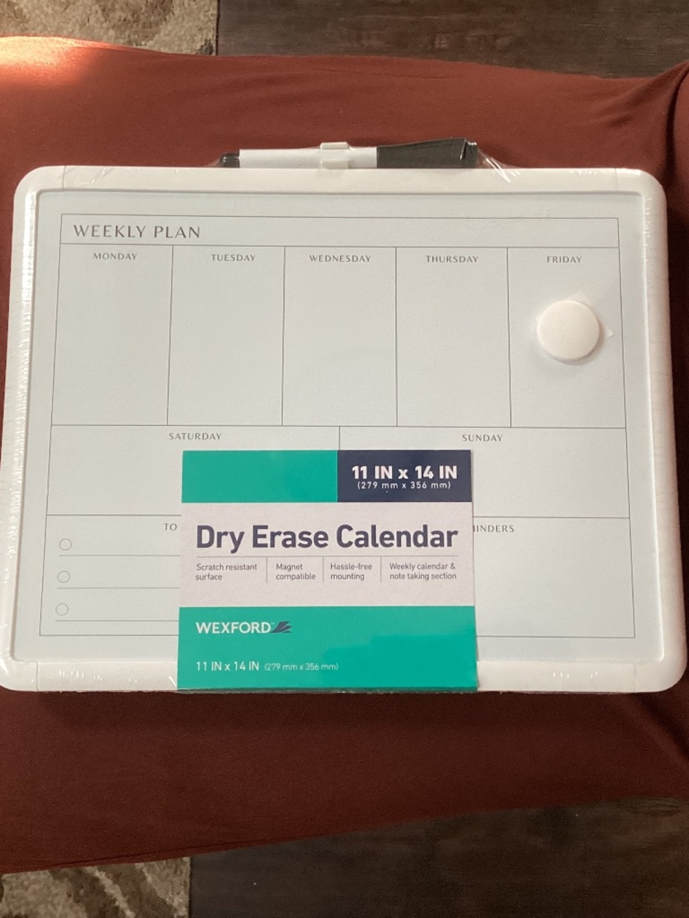 Wexford 11 x 14 in Dry Erase Calendar NEW